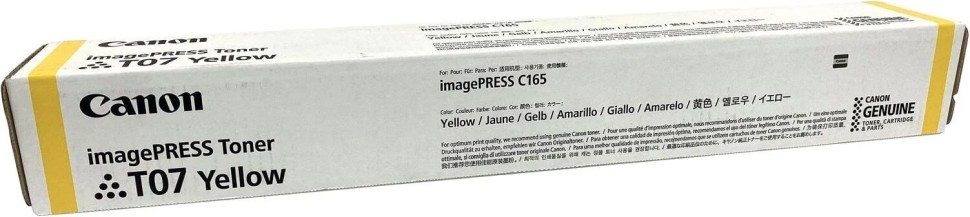 Картридж Canon T07Y 3644C001 оригинальный для Canon imagePRESS C165/ C170, жёлтый, 63700 стр.