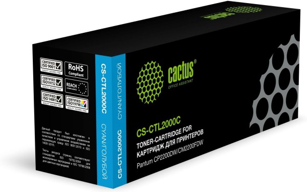 Картридж Cactus CTL-2000C (CS-CTL2000C) Cyan для Pantum CM2200FDW/ CP2200DW, голубой, 1500 стр.