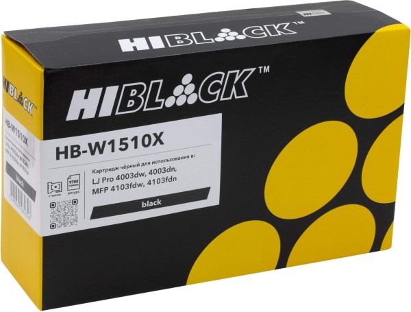 Картридж Hi-Black Premium W1510X (HB-W1510X-PRM) (с чипом) для HP LaserJet Pro 4003dw/ 4003dn, MFP 4103fdw/ 4103fdn, увеличенный, 9700 стр.