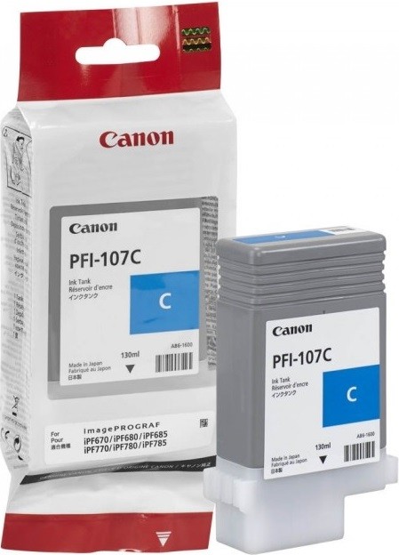 6706B001 Canon PFI-107C Картридж для iPF680/685/770/780/785, Голубой, 130ml.