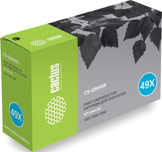Cactus Q5949X Картридж для принтеров HP LJ 1320/ n/ tn/ nw/ LВР-3300, черный 6к (новый, совместимый)