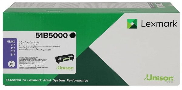Картридж Lexmark 51B5000/ 51B00A0 оригинальный для Lexmark MS317/ MS417/ MS517/ MS617/ MX417/ MX517/ MX617, Return Program, black, 2500 стр.