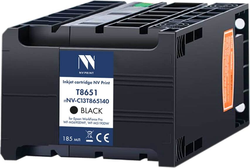 Картридж NV Print T8651 (NV-C13T865140) Black для Epson WorkForce Pro WF-M5690DWF/ WF-M5190DW, чёрный, 10000 стр.