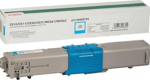 Картридж OKI (44469754/44469724) оригинальный для принтера OKI C510/ C530/ MC561, голубой, 5000 стр.
