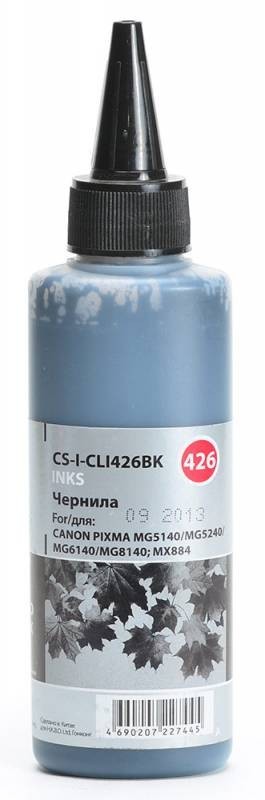 Чернила Cactus CS-I-CLI426BK для принтеров Canon Pixma MG5140/ 5240/ 6140/ 8140/ MX884, черный 100мл