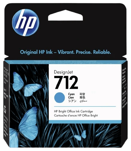 Картридж HP №712 (3ED67A) оригинальный для HP DesignJet T230/ T250/ T630/ T650, голубой, 29 мл