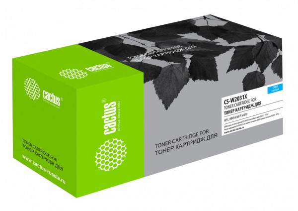 Картридж лазерный Cactus CS-W2031X для принтеров HP Color LaserJet M454/ MFP M479 голубой 6000 стр.