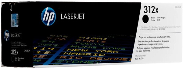 Картридж HP CF380X (312X) Black оригинальный для HP Color LaserJet Pro M476dn/ M476dw/ M476nw, чёрный, увеличенный, 4400 страниц