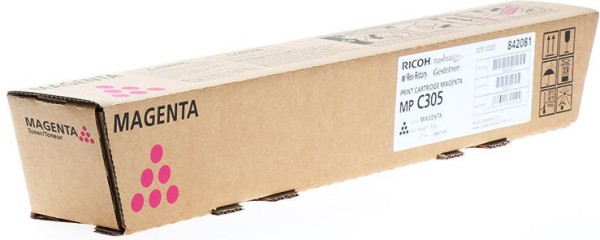 Картридж Ricoh MPC305E (842081) оригинальный для Ricoh Aficio MP C305SP/ C305SPF, пурпурный, 4000 стр.
