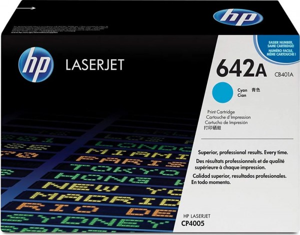Картридж HP CB401A (642A) оригинальный для принтера HP Color LaserJet CP4005/ CP4005D/ CP4005DN cyan, 7500 страниц