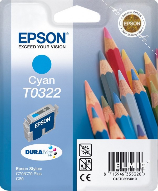 Картридж T0322 Epson ST C70/80 голубой