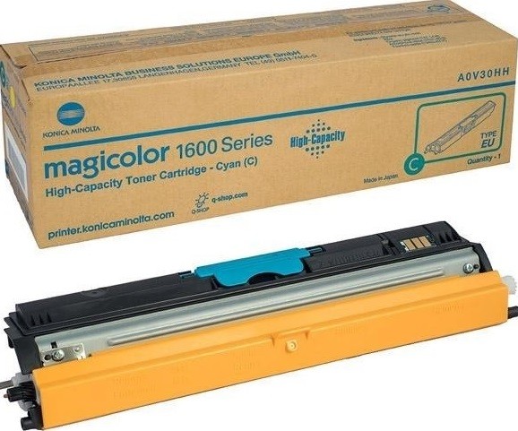 Картридж Konica-Minolta (A0V30HH) оригинальный для принтера Konica-Minolta magicolor 1600W/ 1650EN/ 1680MF/ 1690MF, голубой, увеличенный, 2500 стр.