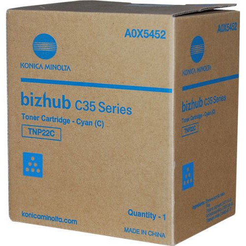 Картридж Konica-Minolta TNP-22C (A0X5452) оригинальный для принтера Konica-Minolta bizhub C35/ C35P, голубой, 6000 стр.