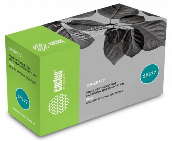 Картридж лазерный Cactus CS-SP377 408162 для Ricoh Aficio SP 377DNwX/ 377SFNwX черный, 6400 стр.
