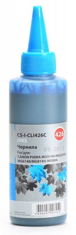 Чернила Cactus CS-I-CLI426C для принтеров Canon Pixma MG5140/ 5240/ 6140/ 8140/ MX884, голубой 100мл