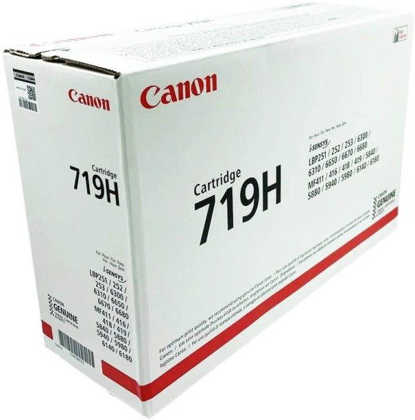 Картридж Canon 719H 3480B002 оригинальный для Canon LBP251/ LBP6300/ LBP6680/ MF411/ MF5840/ MF6180, чёрный, увеличенный, 6400 страниц