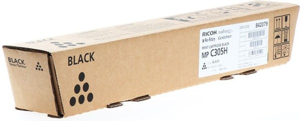 Картридж Ricoh MPC305E (842079) оригинальный для Ricoh Aficio MP C305SP/ C305SPF, черный, 12000 стр.