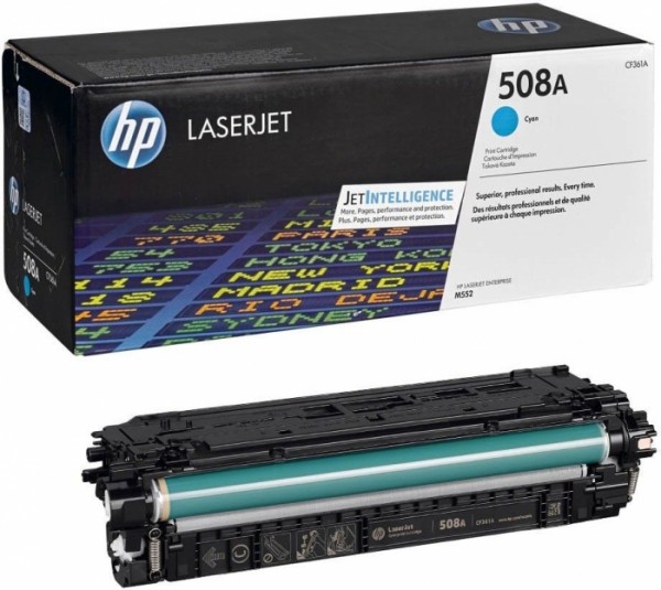 Картридж HP CF361A (508A) оригинальный Cyan для принтера HP Color LaserJet Enterprise M552dn/ M553dn/ M553n/ M553x, 5000 страниц