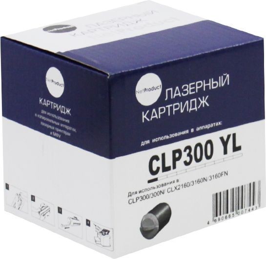 Тонер-картридж NetProduct (N-CLP-Y300A) для Samsung CLP-300/ 300N/ CLX-2160/ 2160N, Y, 1K