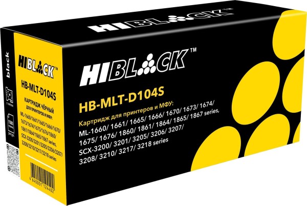 Картридж Hi-Black (HB-MLT-D104S) для Samsung ML-1660/ 1665/ 1860/ SCX-3200/ 3205, 1,5K