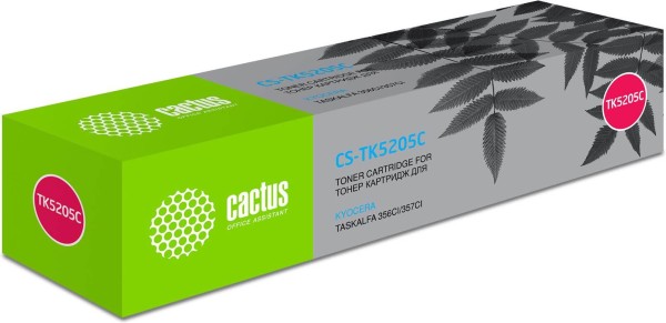 Картридж Cactus TK-5205C (CS-TK5205C) Cyan для Kyocera ECOSYS 356ci, голубой, 12000 стр.