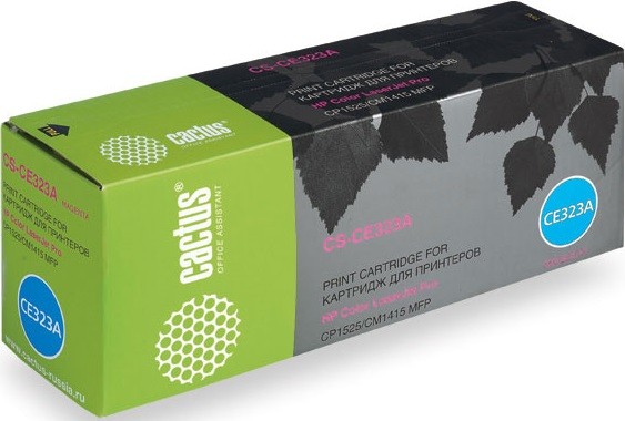 Cactus CE323A Картридж (CS-CE323A) для принтеров HP LaserJet CP1525 , пурпурный, 1 300 стр.