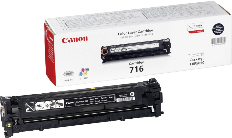 Картридж Canon 716Bk 1980B002 оригинальный для принтера Canon i-Sensys LBP-5050, MF-8030CN, MF-8050CN black 2300 страниц