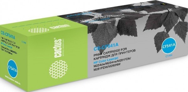 Картридж Cactus CF541A (CS-CF541A) для принтеров HP LaserJet M254dw/ M280nw/ M281fdn голубой 1400 страниц