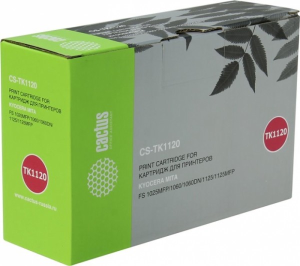 TK-1120 Картридж Cactus CS-TK1120BK (CS-TK1120) для Kyocera FS-1025MFP/1060/1060DN/1125/1125MFP черный (3 000 стр.)