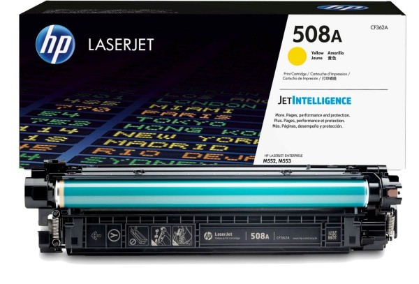 Картридж HP CF362A (508A) Yellow оригинальный для HP Color LaserJet Enterprise M552/ M553/ M577, жёлтый, 5000 страниц