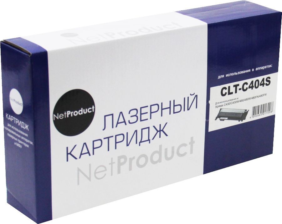 Тонер-картридж NetProduct (N-CLT-C404S) для Samsung Xpress C430/ C430W/ 480/ W/ FN, C, 1K