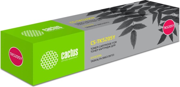 Картридж Cactus TK-5205Y (CS-TK5205Y) Yellow для Kyocera ECOSYS 356ci, жёлтый, 12000 стр.
