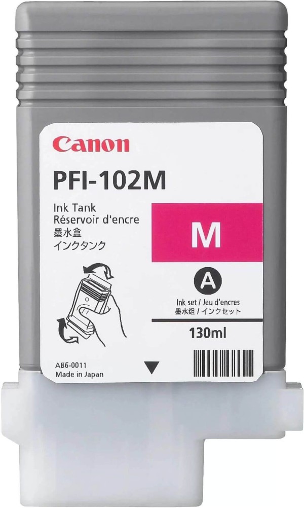 Картридж Canon PFI-102M 0897B001 Magenta оригинальный для Canon imagePROGRAF iPF605/ iPF610/ iPF650/ iPF655/ iPF710/ iPF750/ iPF755/ LP17/ iPF510, пурпурный, 130 мл.