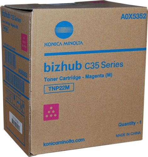 Картридж Konica-Minolta TNP-22M (A0X5352) оригинальный для принтера Konica-Minolta bizhub C35/ C35P, пурпурный, 6000 стр.