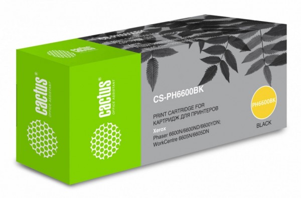 Картридж Cactus 106R02236 (CS-PH6600BK) Black для  Xerox Phaser 6600/ WorkCentre 6605, чёрный, 8000 стр. (бар.в компл.)