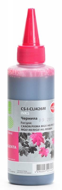 Чернила Cactus CS-I-CLI426M для принтеров Canon Pixma MG5140/ 5240/ 6140/ 8140/ MX884, пурпурный 100мл