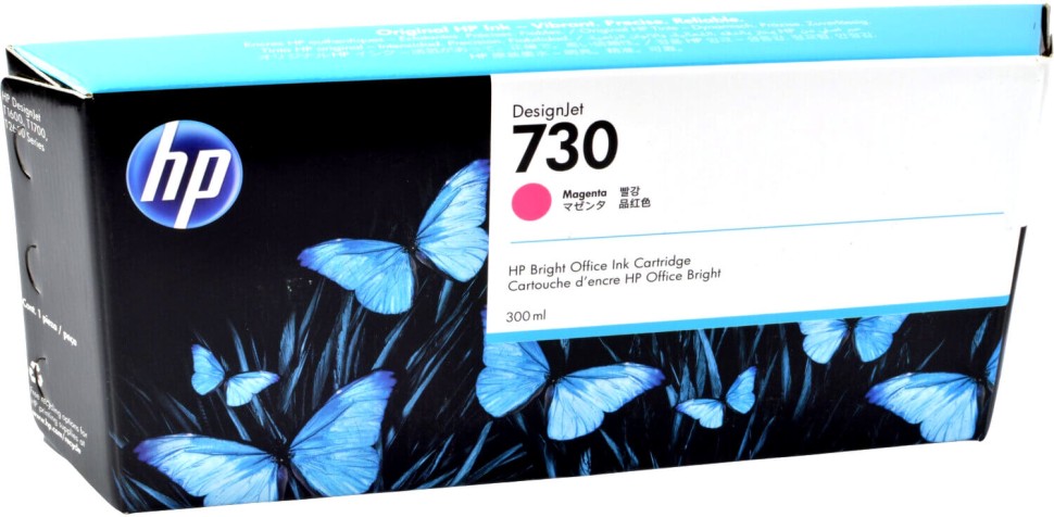 Картридж HP №730 (P2V69A) Magenta оригинальный для HP DesignJet T1700/ T1600/ T2600, пурпурный, увеличенный, 300 мл.
