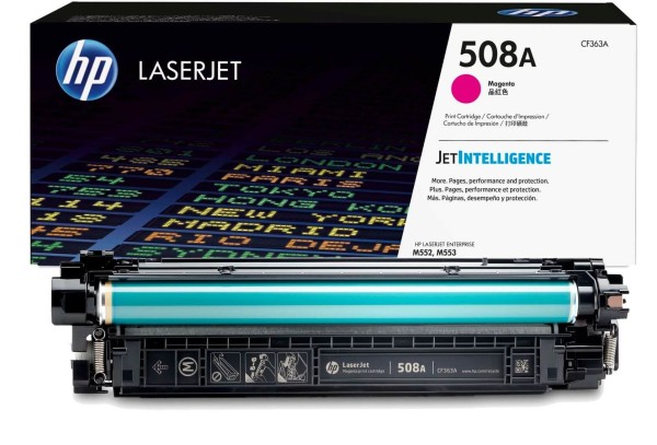 Картридж HP CF363A (508A) Magenta оригинальный для HP Color LaserJet Enterprise M552/ M553/ M577, пурпурный, 5000 страниц