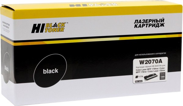 Тонер-картридж Hi-Black (HB-W2070A) для HP CL 150a/ 150nw/ MFP178nw/ 179fnw, Black, №117A, 1K (без чипа)