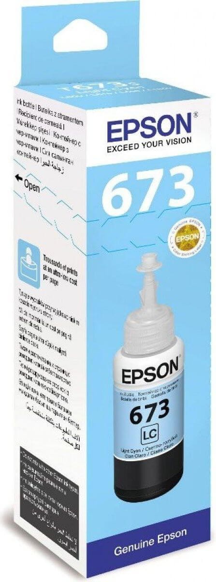 Чернила Epson C13T67354A (T6735 Light Cyan) оригинальные для Epson L800/ L810/ L850/ L1800, светло-голубой, 70мл