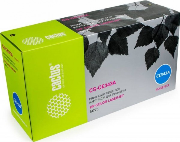 Cactus CE343A Картридж (CS-CE343AV) пурпурный для принтеров HP Color LaserJet M775, 16 000 стр.