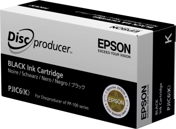 Картридж Epson C13S020452/ S020452 PJIC6(K) Black оригинальный для Epson Discproducer PP-50/ PP-100, чёрный, 31,5мл., 1000 стр.