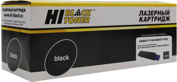 Картридж Hi-Black (HB-45807119/ 45807102) для OKI B412/ 432/ 512/ MB472/ 492/ 562, 3K