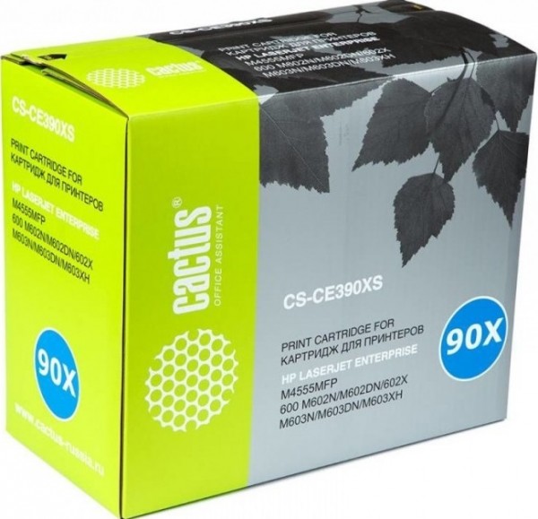 Cactus CE390X Картридж (CS-CE390XS) для принтеров HP LaserJet M4555MFP, черный, 24 000 стр.