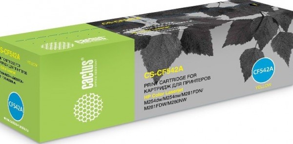 Картридж Cactus CF542A (CS-CF542A) для принтеров HP LaserJet M254dw/ M280nw/ M281fdn желтый 1400 страниц