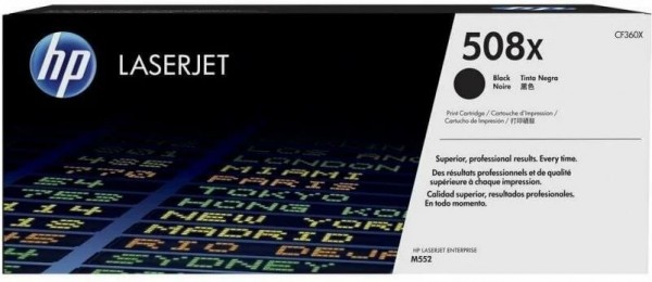 Картридж HP CF360X (508X) оригинальный Black для принтера HP Color LaserJet Enterprise M552dn/ M553dn/ M553n/ M553x, 12500 страниц