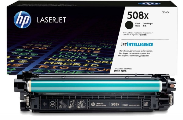 Картридж HP CF360X (508X) Black оригинальный для HP Color LaserJet Enterprise M552/ M553/ M577, чёрный, увеличенный, 12500 страниц