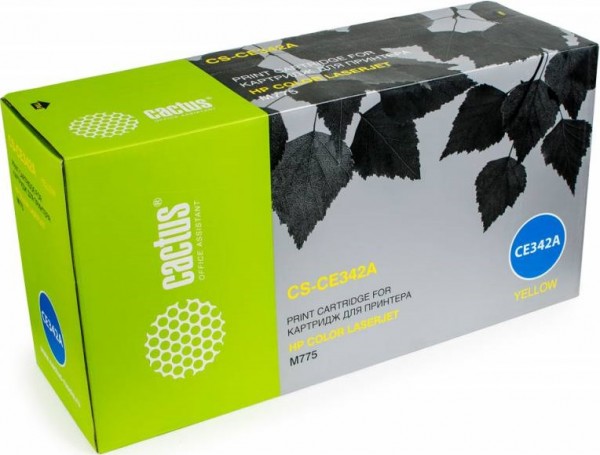 Cactus CE342A Картридж (CS-CE342AV) желтый для принтеров HP Color LaserJet M775, 16 000 стр.