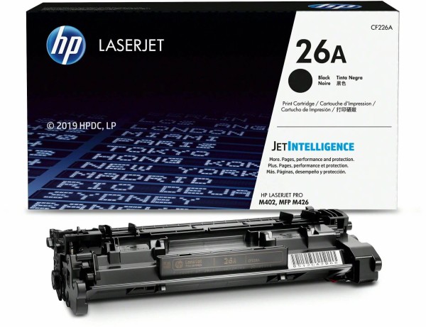 Картридж HP CF226A (26A) оригинальный для HP LaserJet Pro M402dn/ M402n/ M426dw/ M426fdn/ M426fdw, чёрный, 3100 страниц