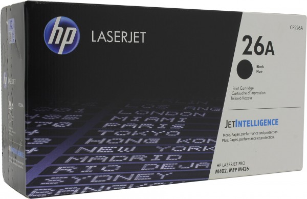 Картридж HP CF226A (26A) оригинальный для принтера HP LaserJet Pro M402dn/ M402n/ M426dw/ M426fdn/ M426fdw black, 3100 страниц